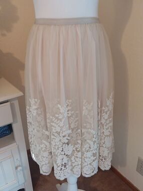 Lacemade Collection Ivory Net And Lace Skirt. Balletcore. Fairycore.